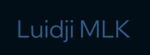 Logo de Ton Tatoueur Préféré - Luidji MLK, écrit en bleu sur un fond noir