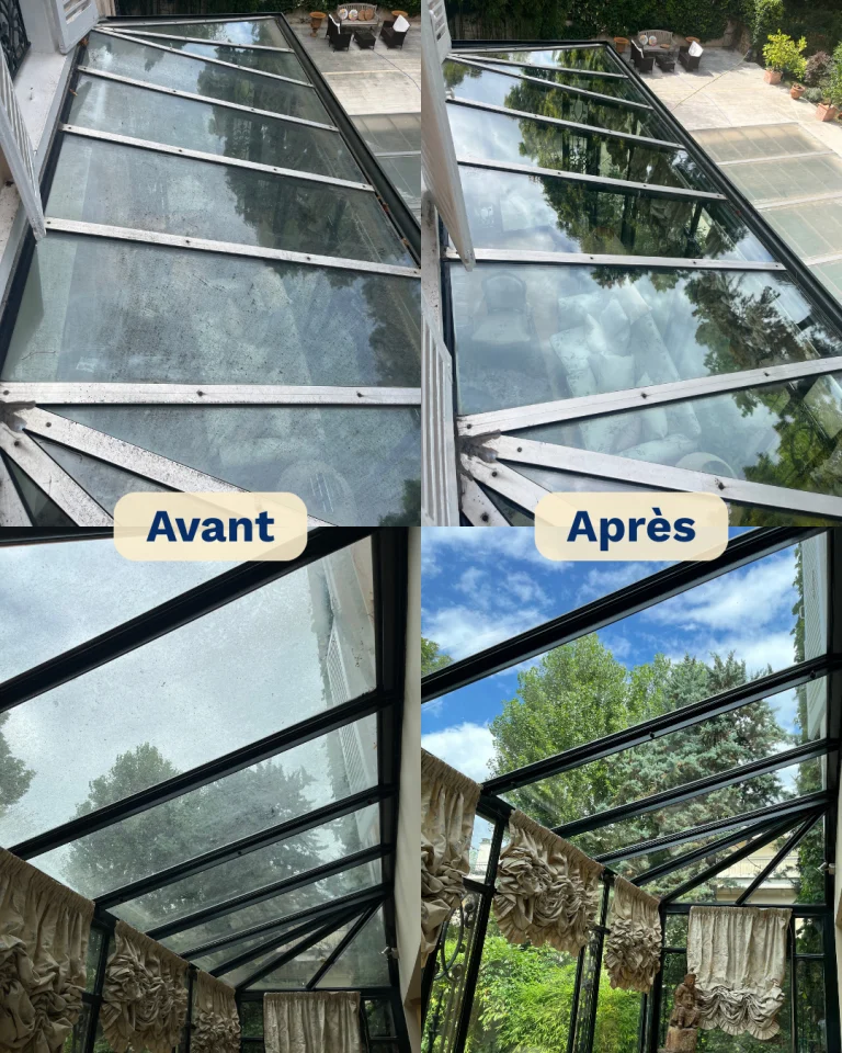 Avant/après nettoyage de vitres professionnel YAK Clean-1