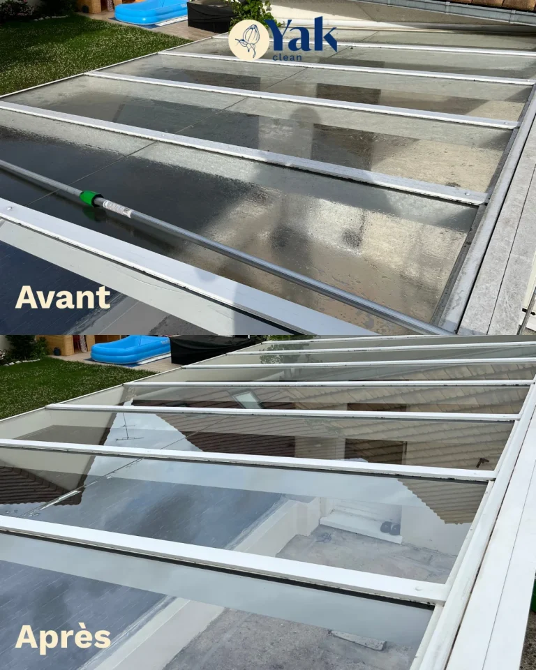Avant/après nettoyage de vitres professionnel YAK Clean-3