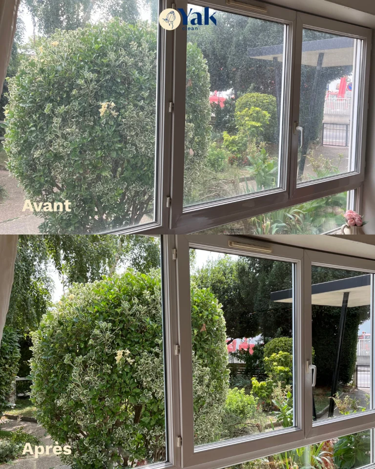 Avant/après nettoyage de vitres professionnel YAK Clean-4